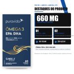 Omega 3 EPA DHA com Vitamina E 60 Capsulas Puravida