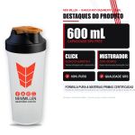 Coqueteleira 600ml New Millen Shaker para Whey Suplementos