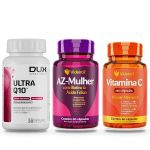 Kit Coenzima Q10 Dux Multivitaminico AZ Mulher Vitamina C V7