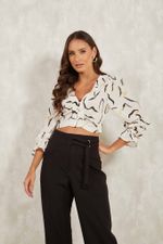 CAMISA CROPPED MANGAS PUFFY