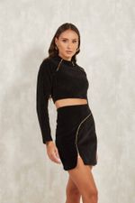BLUSA CROPPED MANGA LONGA