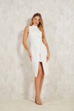 VESTIDO REGATA DRAPEADO COM TRANSPASSE