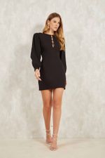 VESTIDO CURTO C/ MANGAS LONGAS