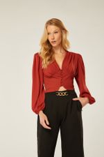 BLUSA DE MANGA COM BOTOES FRENTE