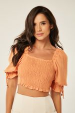 BLUSA CROPPED COM ELASTEX