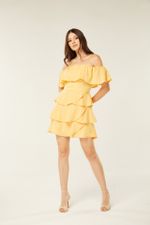 VESTIDO CURTO COM BABADOS