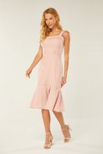 VESTIDO MIDI COM RECORTE SAIA