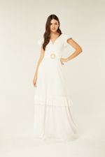 VESTIDO LONGO COM DECOTE PROFUNDO