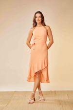 VESTIDO MIDI SAIA ASSIMETRICA