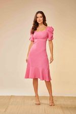 VESTIDO MIDI MANGAS BUFANTES