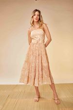 VESTIDO MIDI DECOTE QUADRADO ESVOACANTE