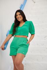 SHORT ALFAIATARIA COM DETALHE LATERAL