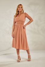 VESTIDO DECOTE V AMARRACAO OMBRO