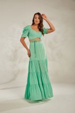 BLUSA CONJUNTO CROPPER C/ SAIA LONGA