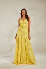 VESTIDO LONGO COM TIRA DE AMARRAR