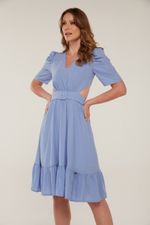 VESTIDO COM PREGAS