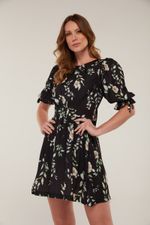 VESTIDO MANGA BUFANTE COSTAS NUA