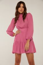 VESTIDO CURTO GOLA ALTA LASTEX