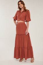 CONJUNTO SAIA COM CAMISA TRESPASSADA