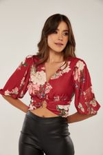 BLUSA MANGA 3/4 COM ARGOLA NA CINTURA