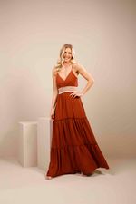 VESTIDO LONGO ELASTICO TRABALHADO