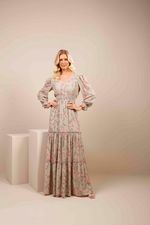 VESTIDO LONGO ML GOLA V