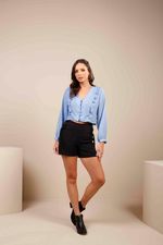 BLUSA CURTA ML BOTÂO FRENTE