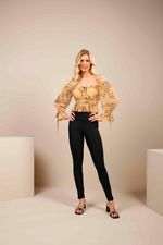 BLUSA ELASTICO DECOTE ML