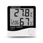 Termo Higrômetro Digital Medidor Temperatura Umidade e Relógio