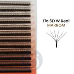 Cílios Marrom 6D W Real Fadvan Curvatura D - Volume Egípcio - Mix 8 / 14