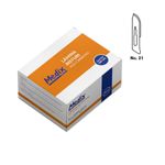Lâmina de Bisturi Aço Carbono Medix nº 21 com 100 Unidades