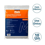 Lençol com Elástico Medix 2,00 x 0,90 com 10 Unidades