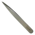 Pinça para Sobrancelhas Ponta Fina Lisa Prata Aço Inox