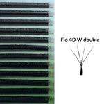 Cílios 4D W Double Fadvan Curvatura D - Volume Egípcio