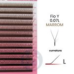 Cílios Marrom Y Fadvan Curvatura L - Fox Eyes / Delineado - Mix 8 / 15