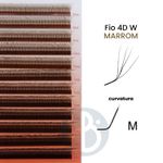 Cílios Marrom 4D W Fadvan Curvatura M - Fox Eyes / Delineado
