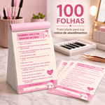 Ficha Cuidados Extensão de Cílios - 100 Folhas
