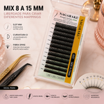 Cílios 5D W Wispy/Spike Nagaraku Curvatura D - Mix  8 / 15