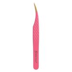 Pinça Bella Moça Curva Longa para Cílios Rosa
