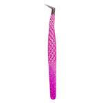 Pinça Dafu Curva (Martelo) para Cílios Rosa