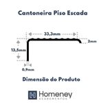 Cantoneira Autocolante em Alumínio Para Degrau Escada 34mm x 14mm - Homeney