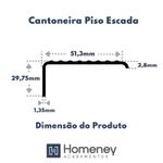 Cantoneira Autocolante em Alumínio Para Degrau Escada 50mm x 30mm -  Homeney
