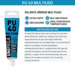 Cola Selante PU40 Multiuso Cinza Unipega Bisnaga 50ml/80g