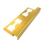 Perfil Quadrado Aço Inox Dourado Brilho 10mm x 12mm x 2m LHD