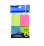 Bloco Adesivo 37,5X50mm c/ 04 Cores Neon 100fls - Masterprint