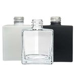Frasco Vidro Cubo 250ml 28/410 - Branco Preto Cristal