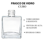 Frasco Vidro Cubo 250ml 28/410 - Branco Preto Cristal