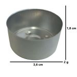 Vaso Alumínio para Vela Rechaud 3,6x1,8cm Ideal para Velas Artesanais