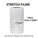 Rolo Filme Plástico Stretch PVC Transparente 10 cm x 100 m Embalagem Multiuso