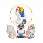 Unicórnio e Gesso Cru para Colorir DIY Mini Decorativo 5cm Lembrancinha Crianças